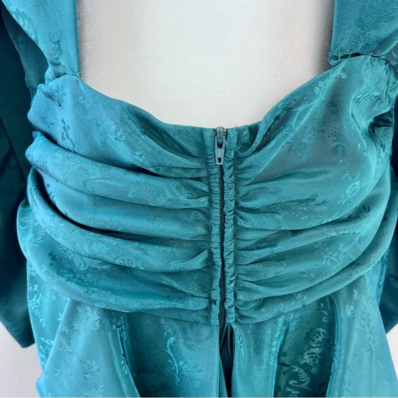 VINTAGE 80s Scott McClintock emerald holiday DRESS - Picture 6 of 12